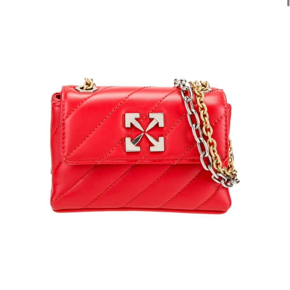 Off-White Red Quilted Crossbody Bag